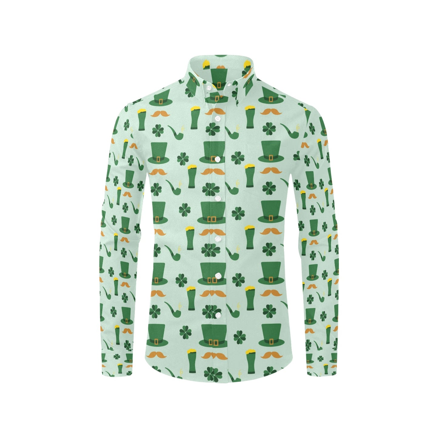 St Patricks Day Print Design LKS304 Men's Long Sleeve Dress Shirt