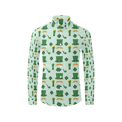 St Patricks Day Print Design LKS304 Men's Long Sleeve Dress Shirt