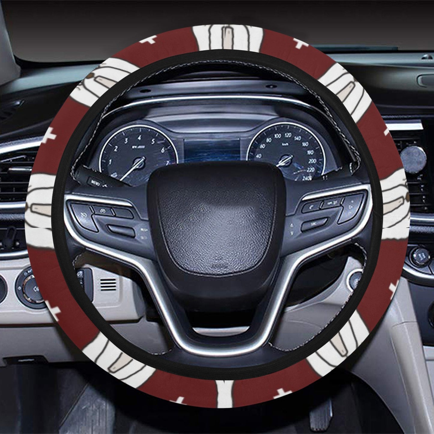 Shih Tzu Print Design LKS301 Steering Wheel Cover with Elastic Edge