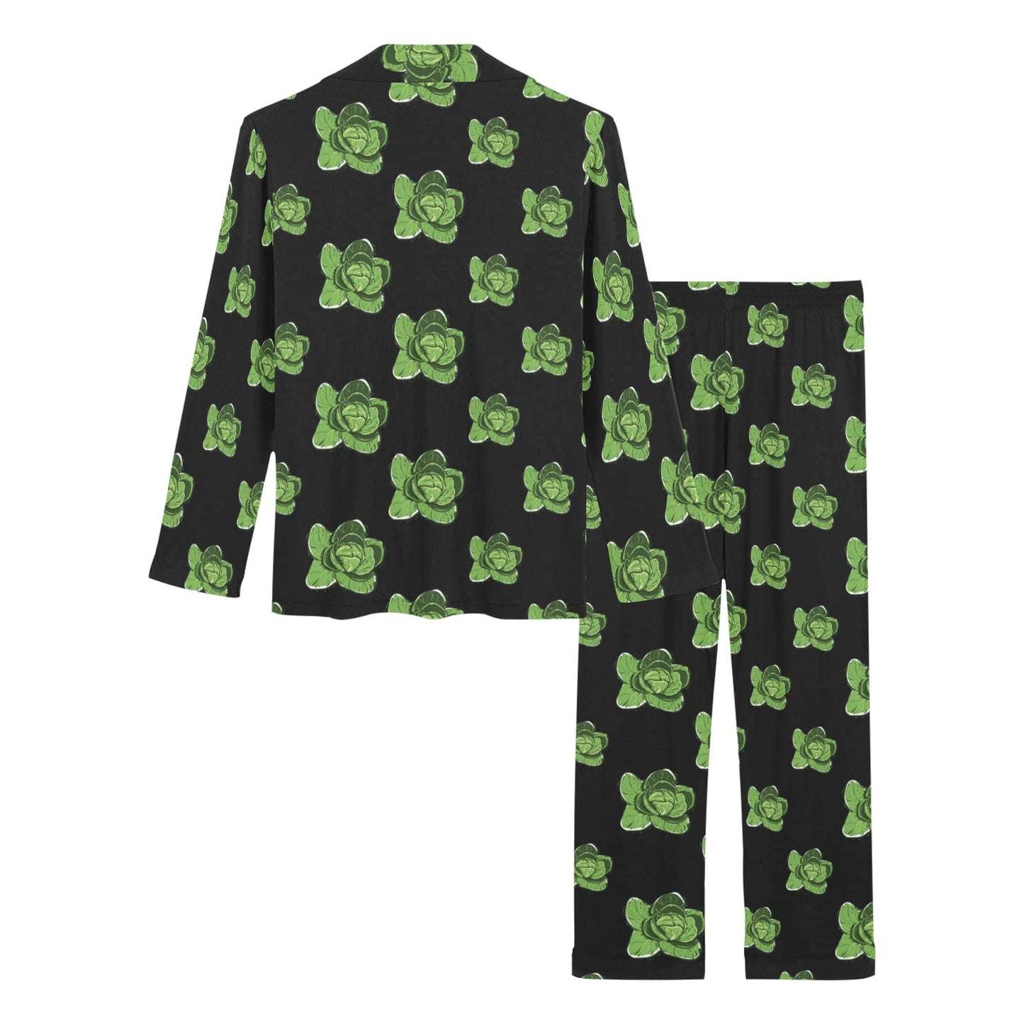 Cabbage Pattern Print Design 03 Women's Long Pajama Set