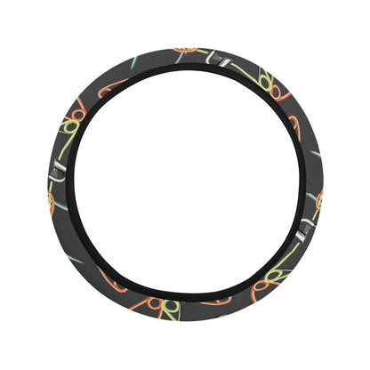 Safety Pin Print Design LKS301 Steering Wheel Cover with Elastic Edge