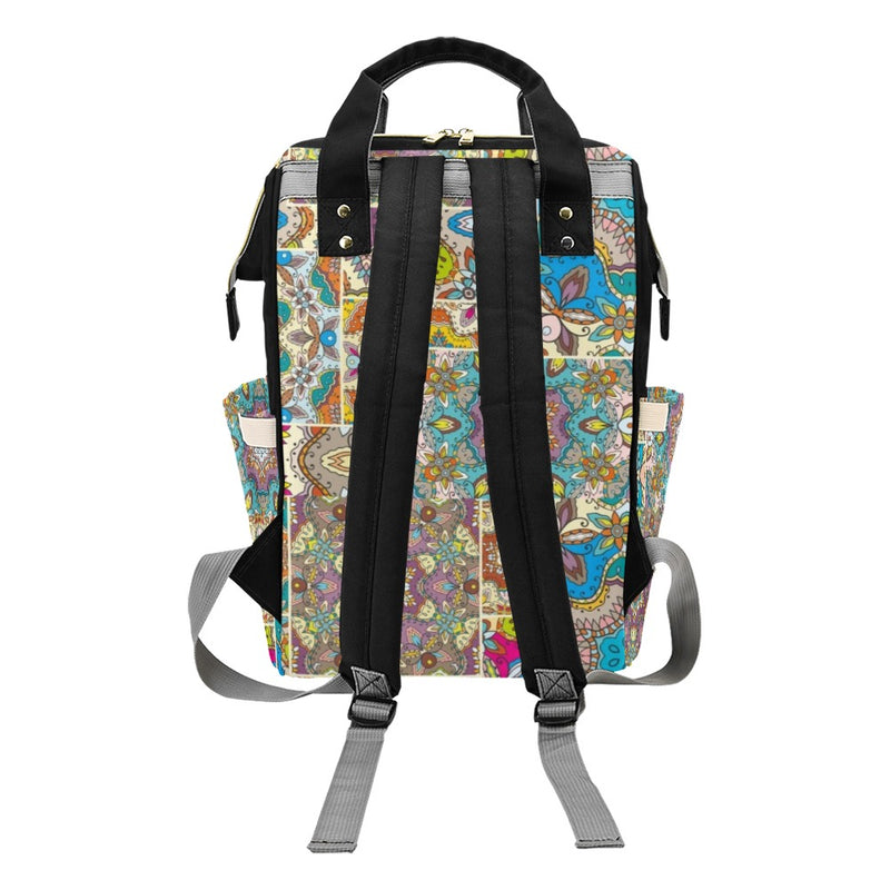 Patchwork Print Design LKS402 Diaper Bag Backpack