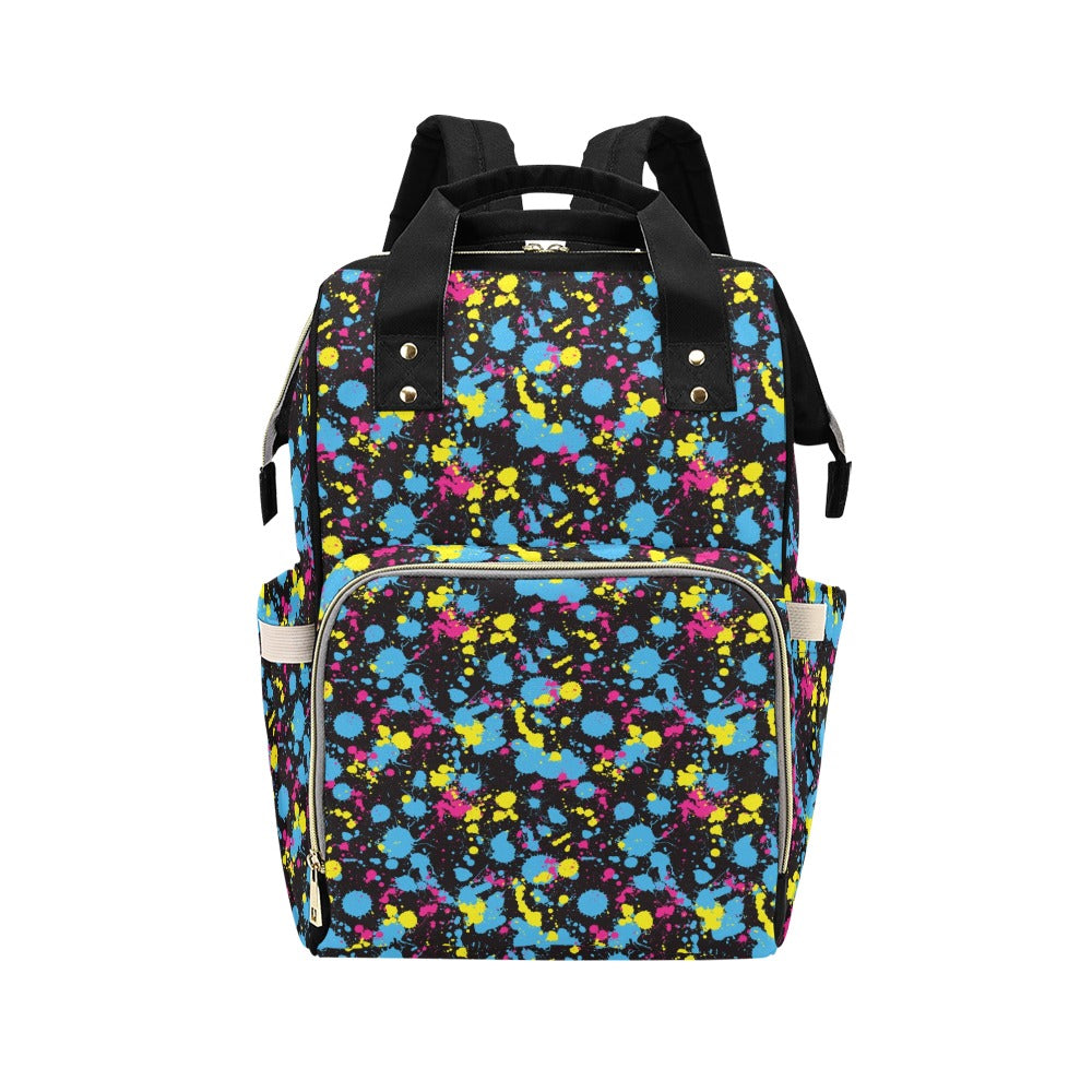 Splatter Colorful Print Design LKS301 Diaper Bag Backpack