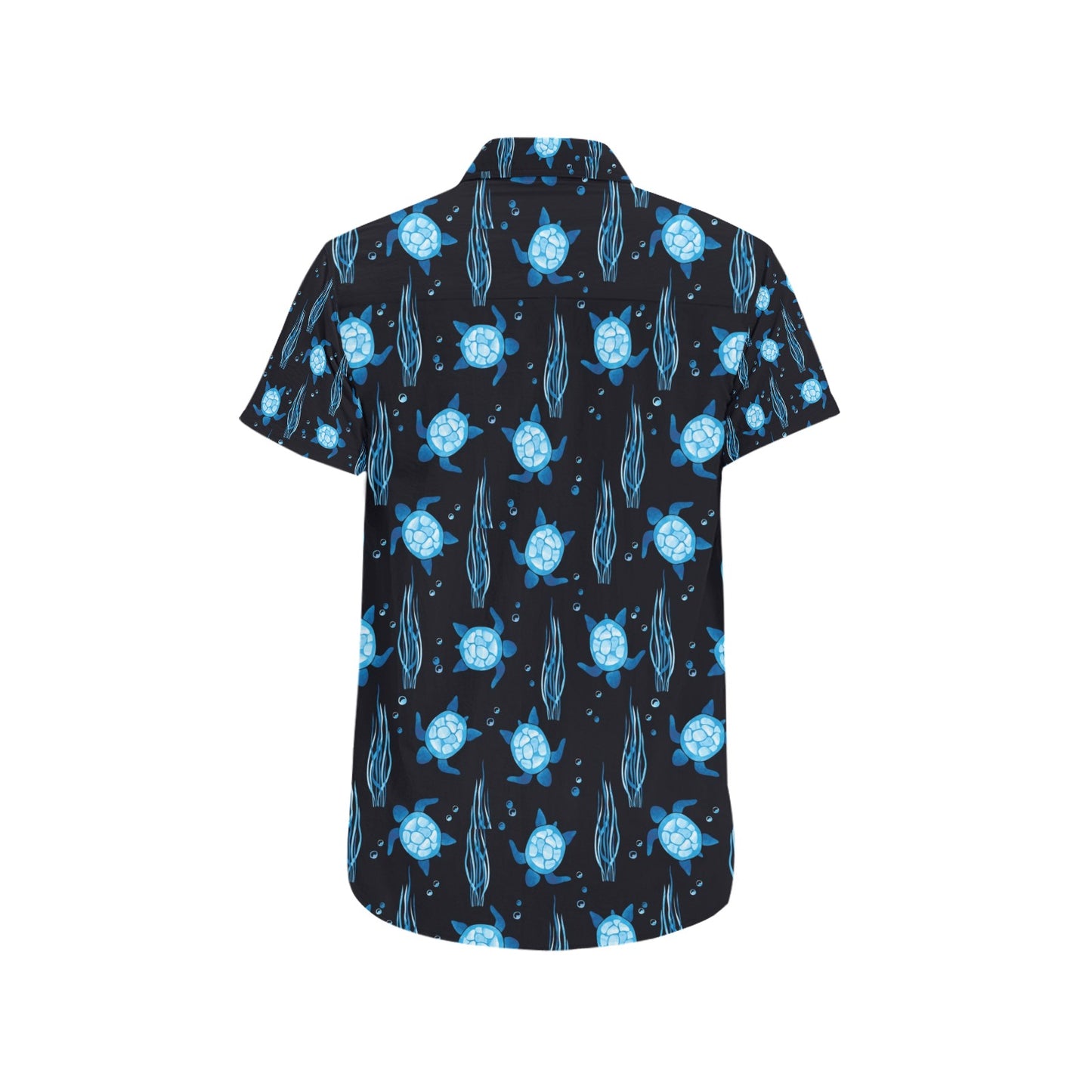 Sea Turtle Print Design LKS3013 Men Short Sleeve Button Up Shirt