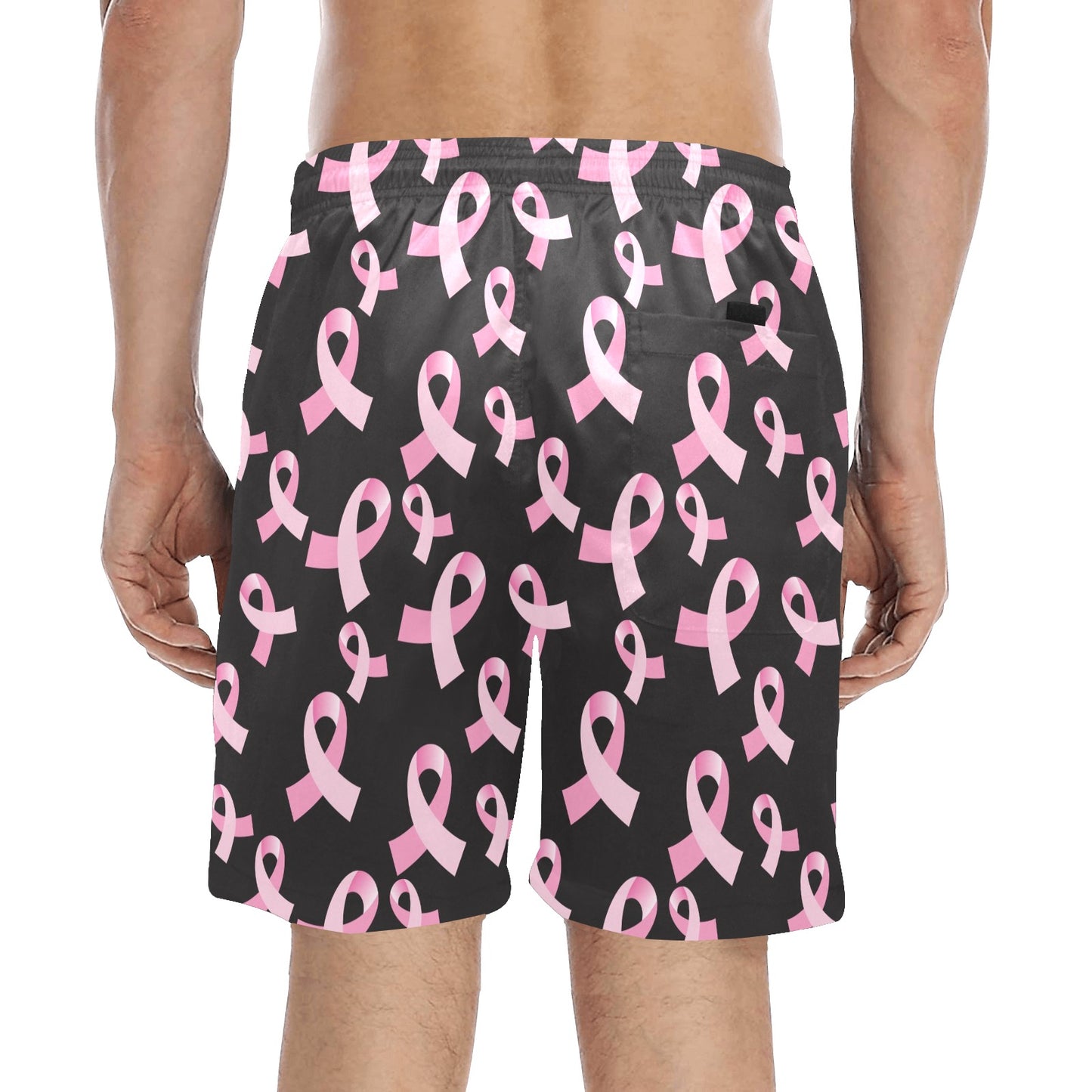 Breast Cancer Awareness Design Men's Swim Trunks Beach Shorts