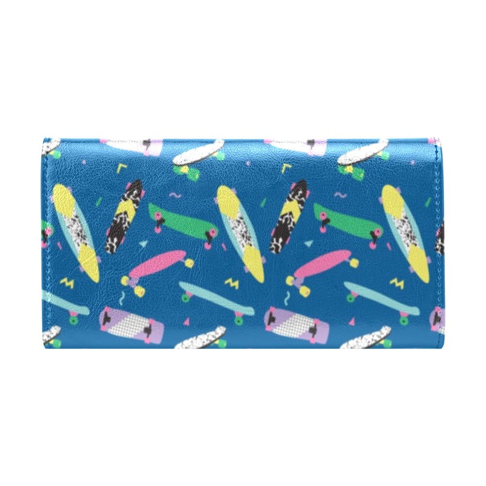 Skateboard Print Design LKS302 Women's Trifold Wallet