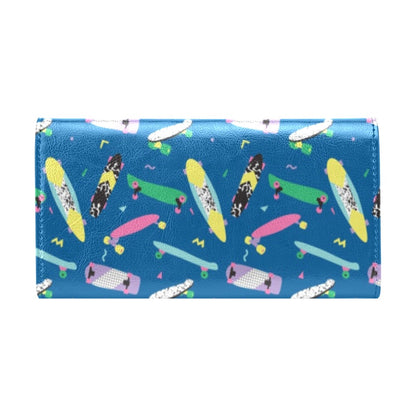 Skateboard Print Design LKS302 Women's Trifold Wallet