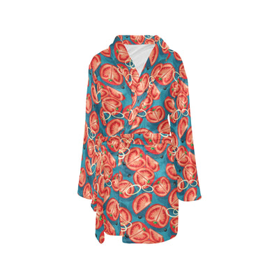 Tomato Print Design LKS301 Women's Fleece Robe