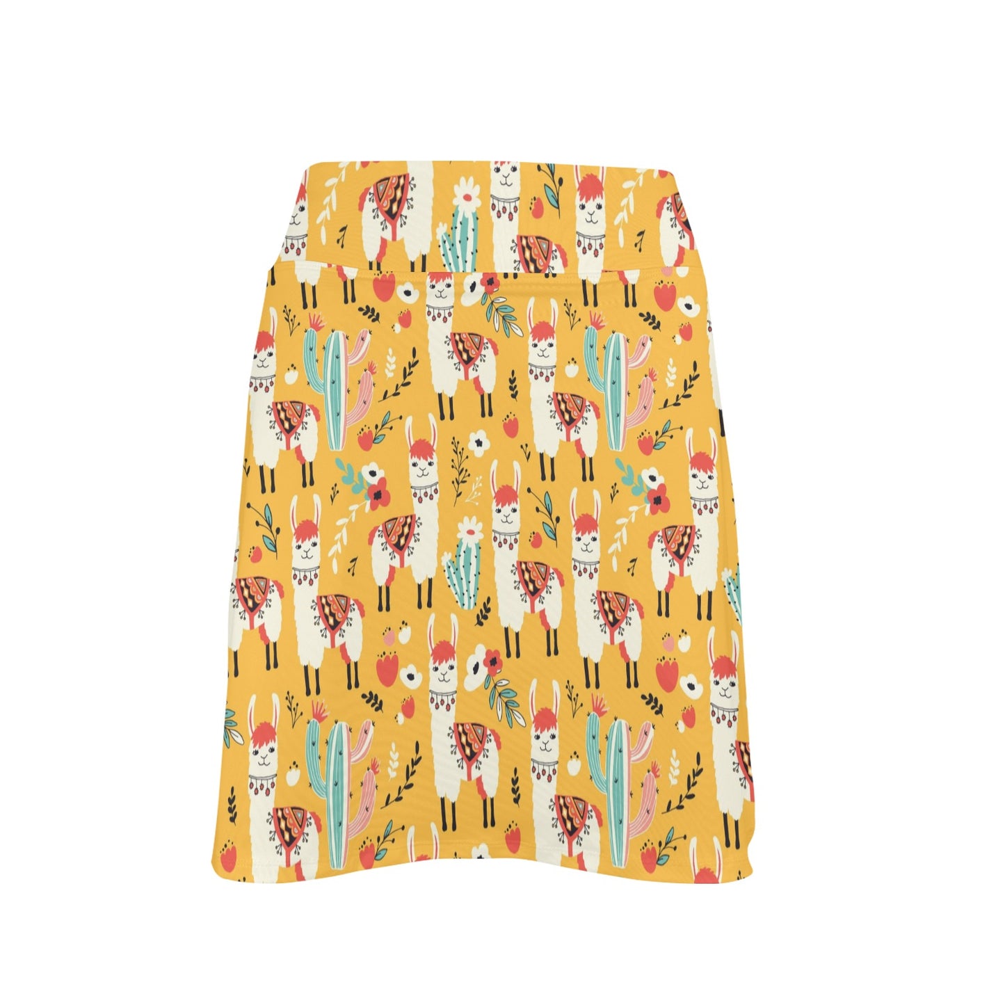 Llama Cute Themed Print 17" Golf & Pickleball Skort with Pockets