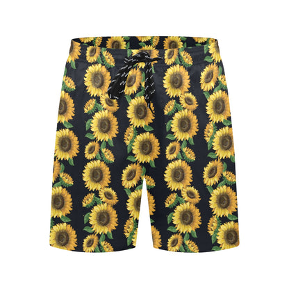 Sunflower Print Design LKS306 Men's Swim Trunks Beach Shorts