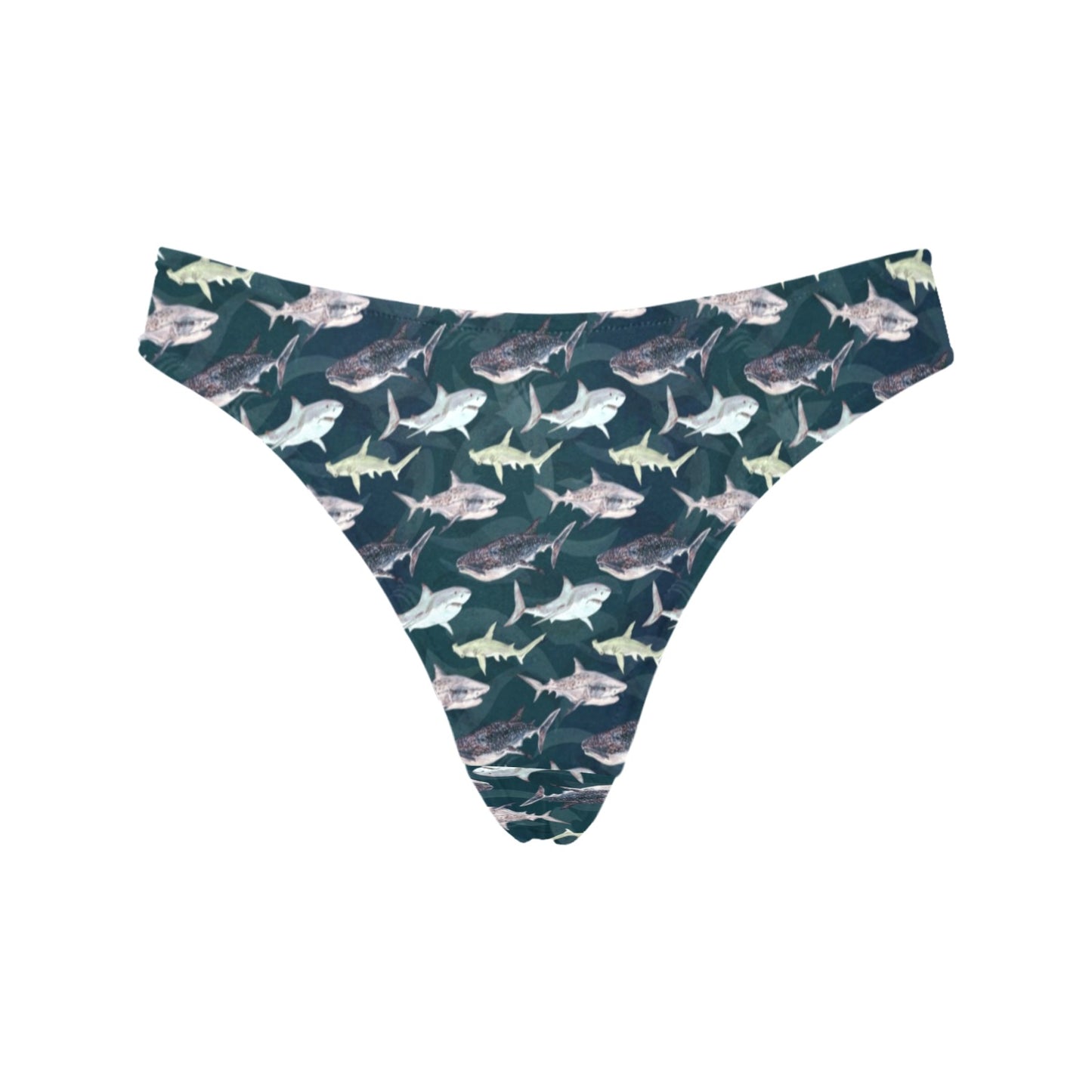 Shark Pattern Print Women's Thongs