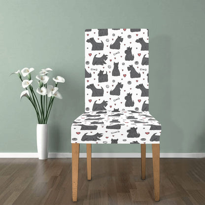 Scottish Terriers Print Design LKS3015 Dining Chair Slipcover