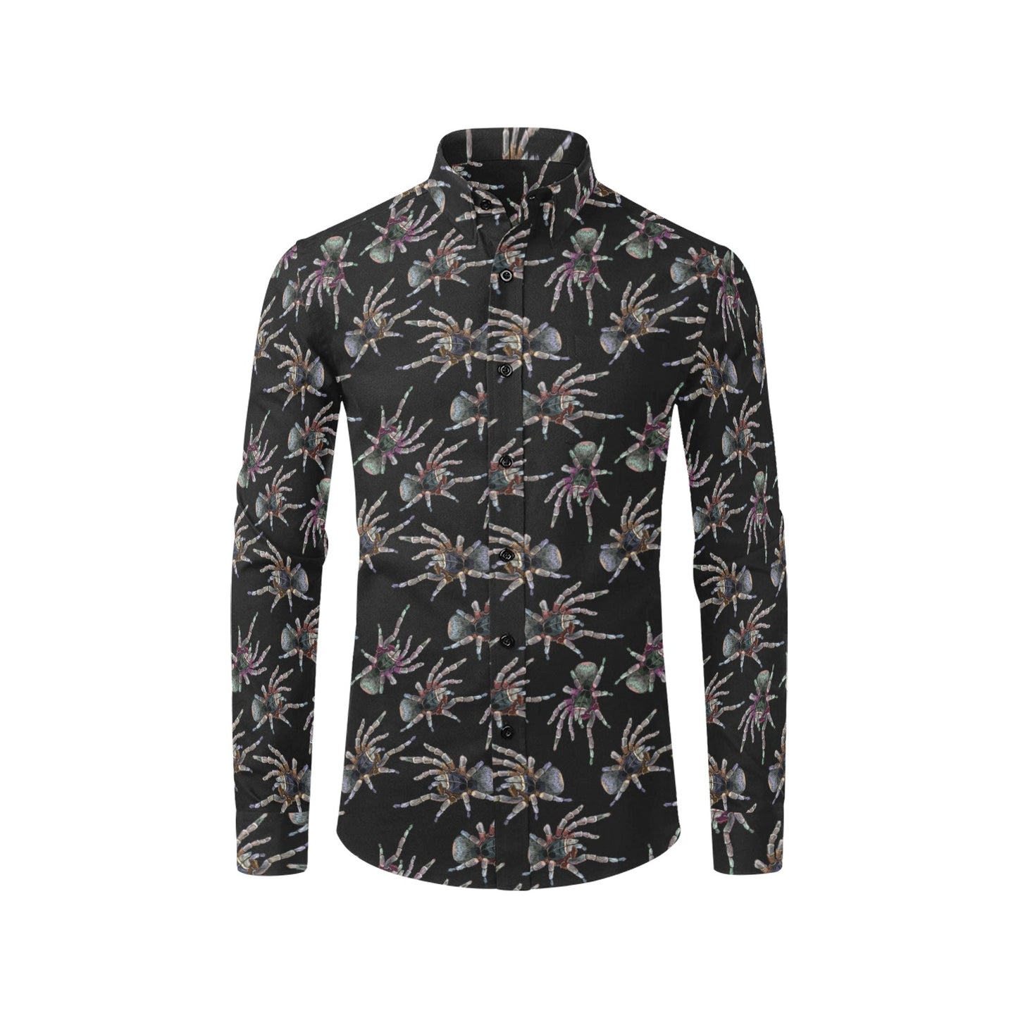 Tarantula Print Design LKS402 Men's Long Sleeve Dress Shirt