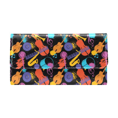 Saxophone Print Design LKS406 Women's Trifold Wallet