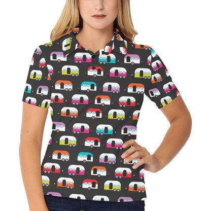 Camper Caravan Pattern Women's Polo Shirt