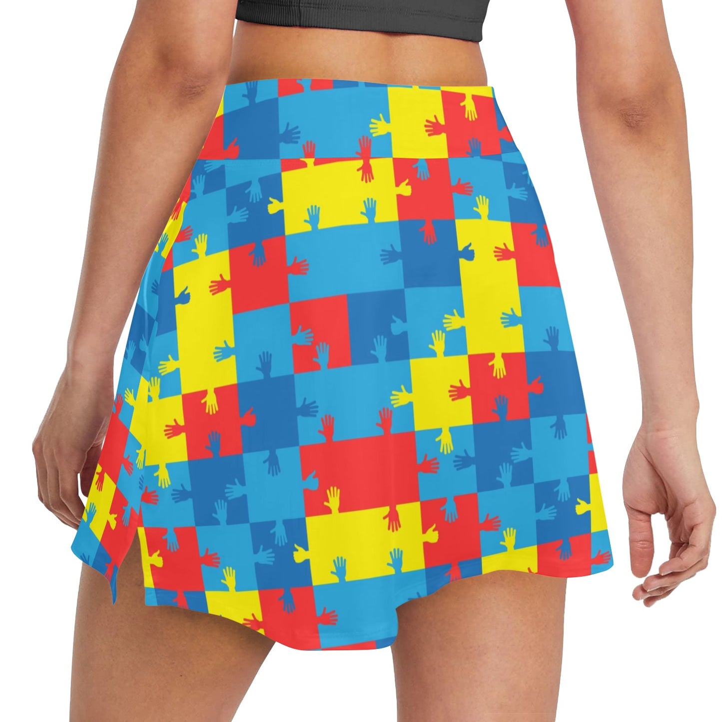 Autism Awareness Design Themed Print 17" Golf & Pickleball Skort with Pockets