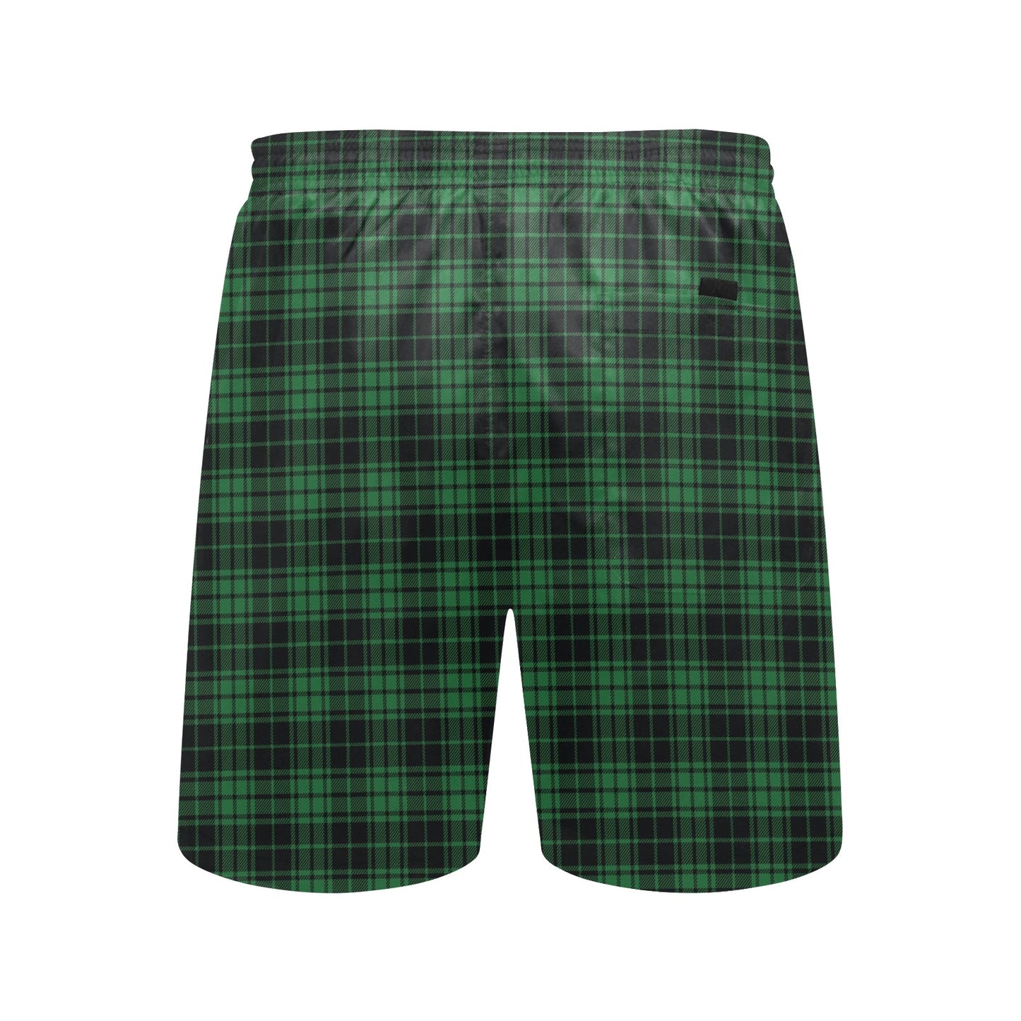 Green Tartan Plaid Pattern Men's Swim Trunks Beach Shorts