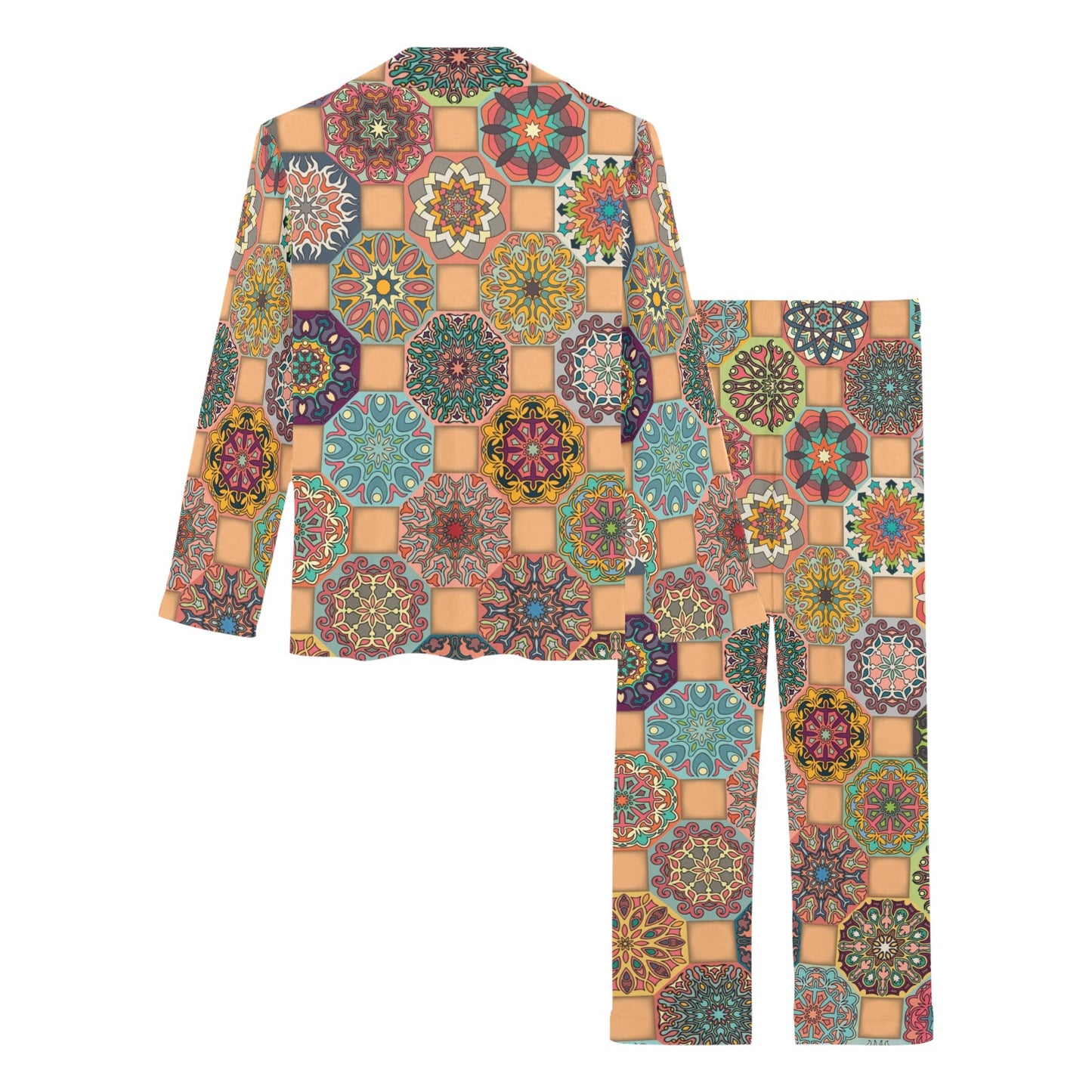 Boho Pattern Print Design 07 Women's Long Pajama Set