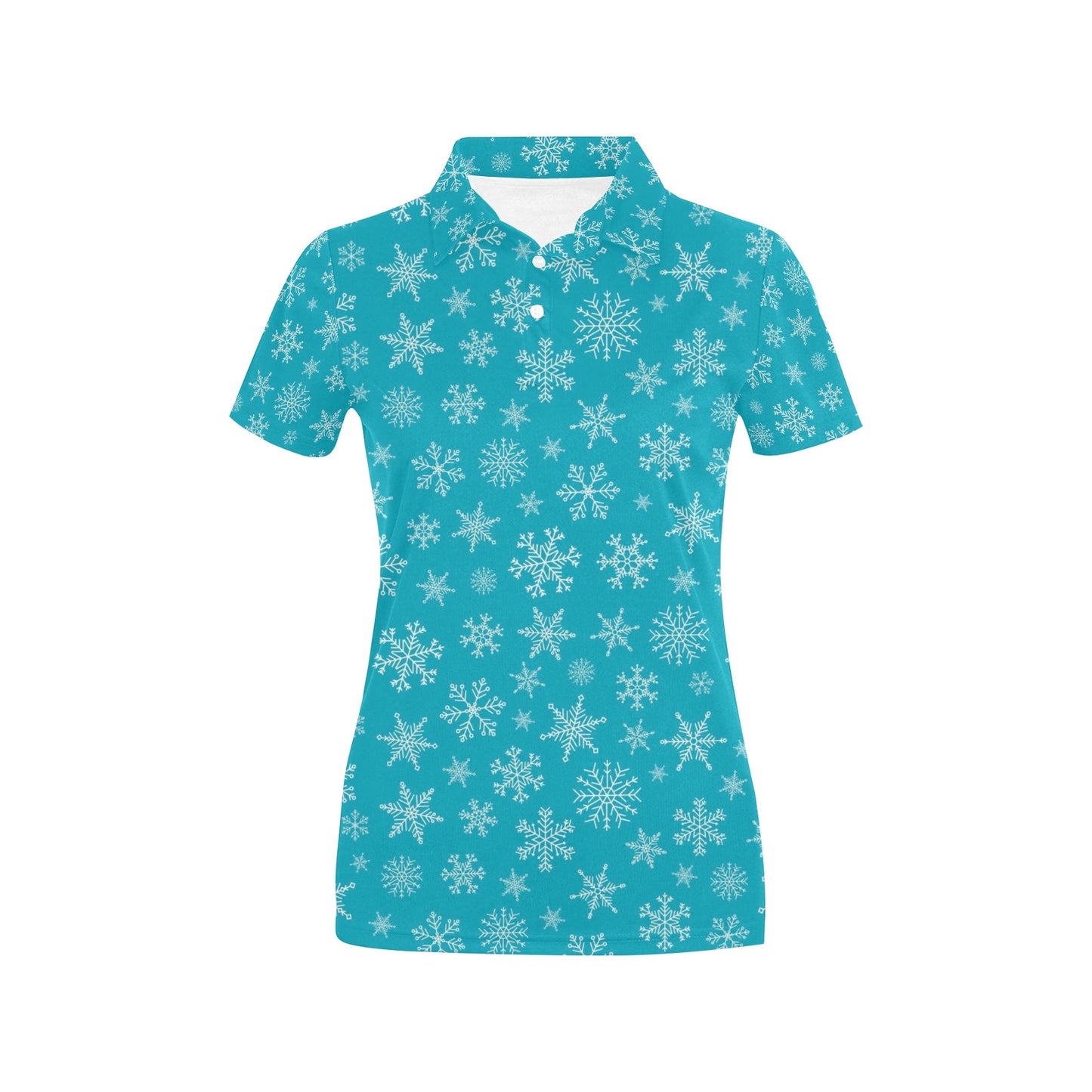 Snowflake Print Design LKS304 Women's Polo Shirt