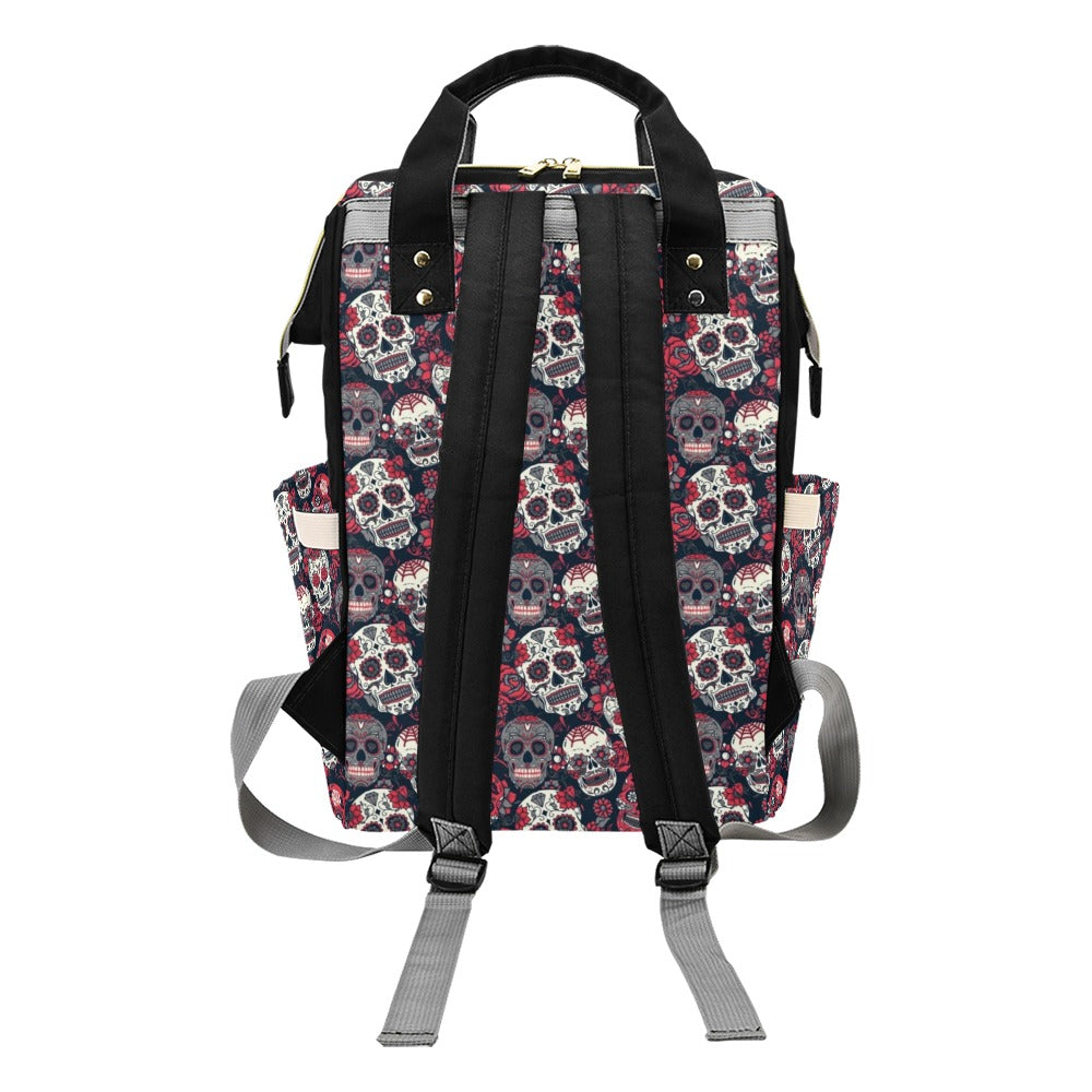 Sugar Skull Print Design LKS303 Diaper Bag Backpack