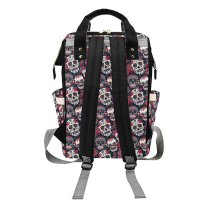 Sugar Skull Print Design LKS303 Diaper Bag Backpack