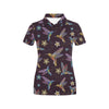 Hummingbird Pattern Print Design 04 Women's Polo Shirt