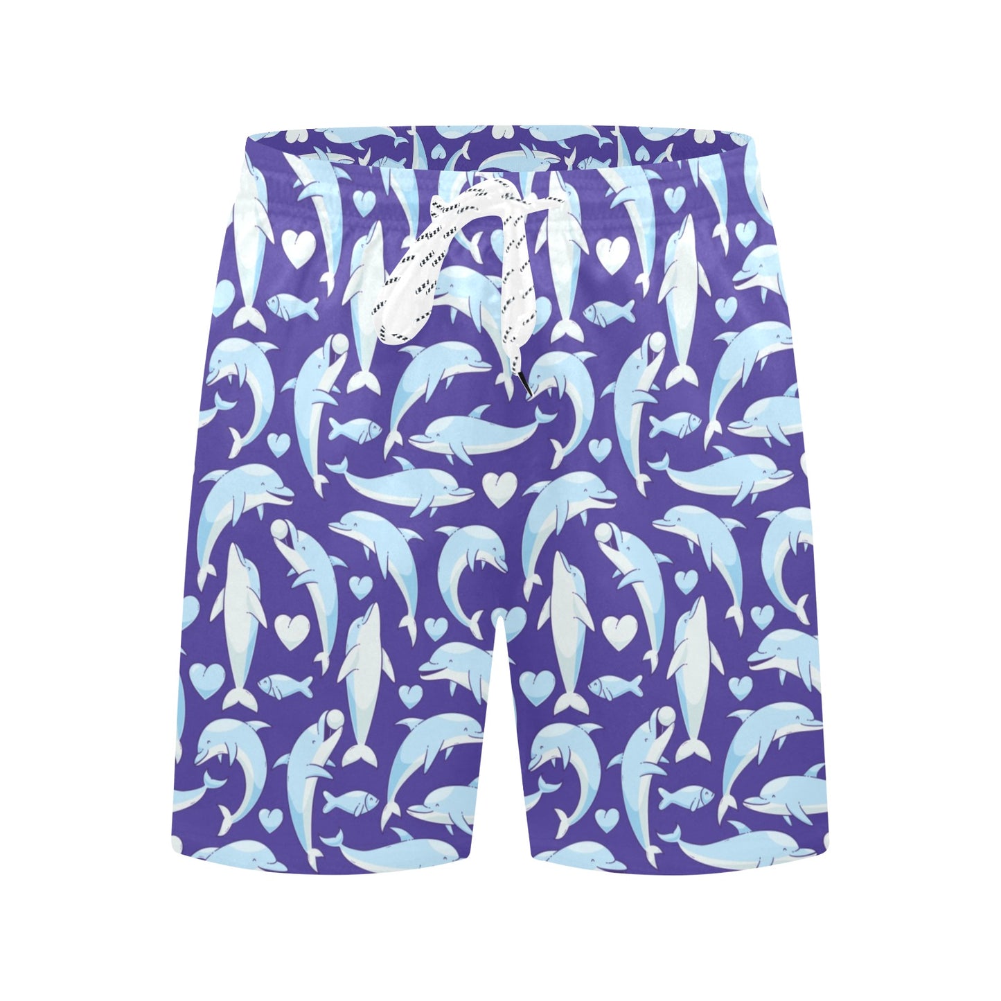 Dolphin Smile Print Pattern Men's Swim Trunks Beach Shorts