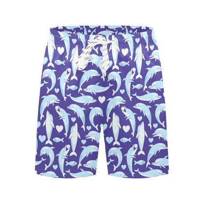 Dolphin Smile Print Pattern Men's Swim Trunks Beach Shorts