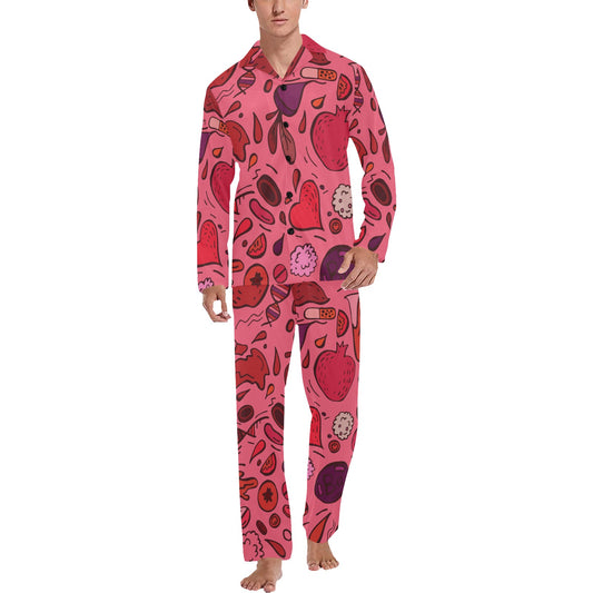 Phlebotomist Pattern Print Design A01 Men's Long Pajama Set