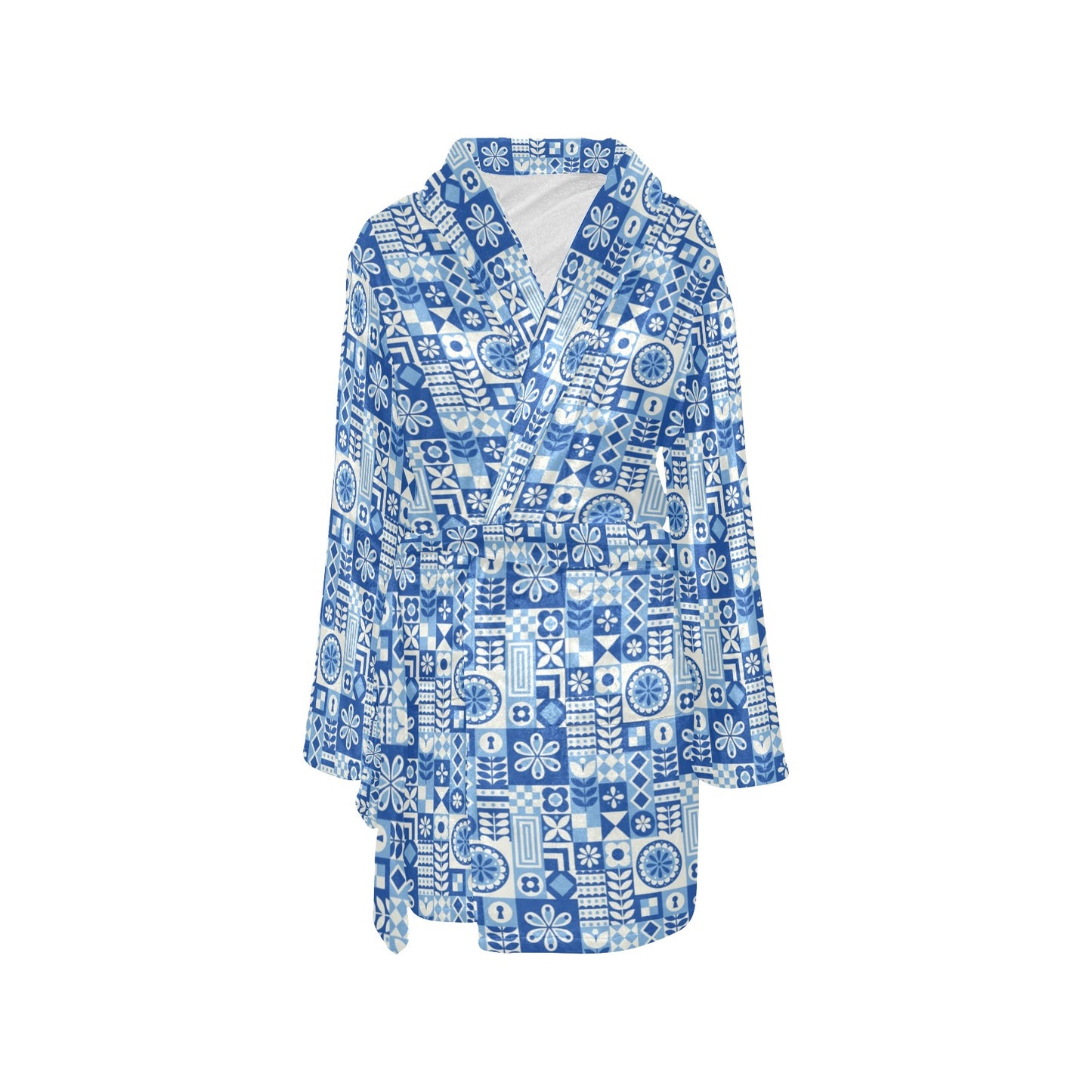 Swedish Print Pattern Women's Fleece Robe