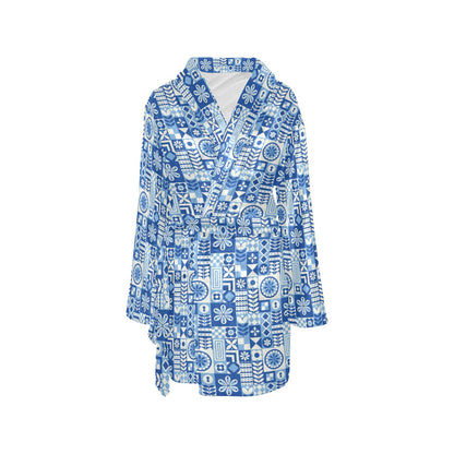 Swedish Print Pattern Women's Fleece Robe