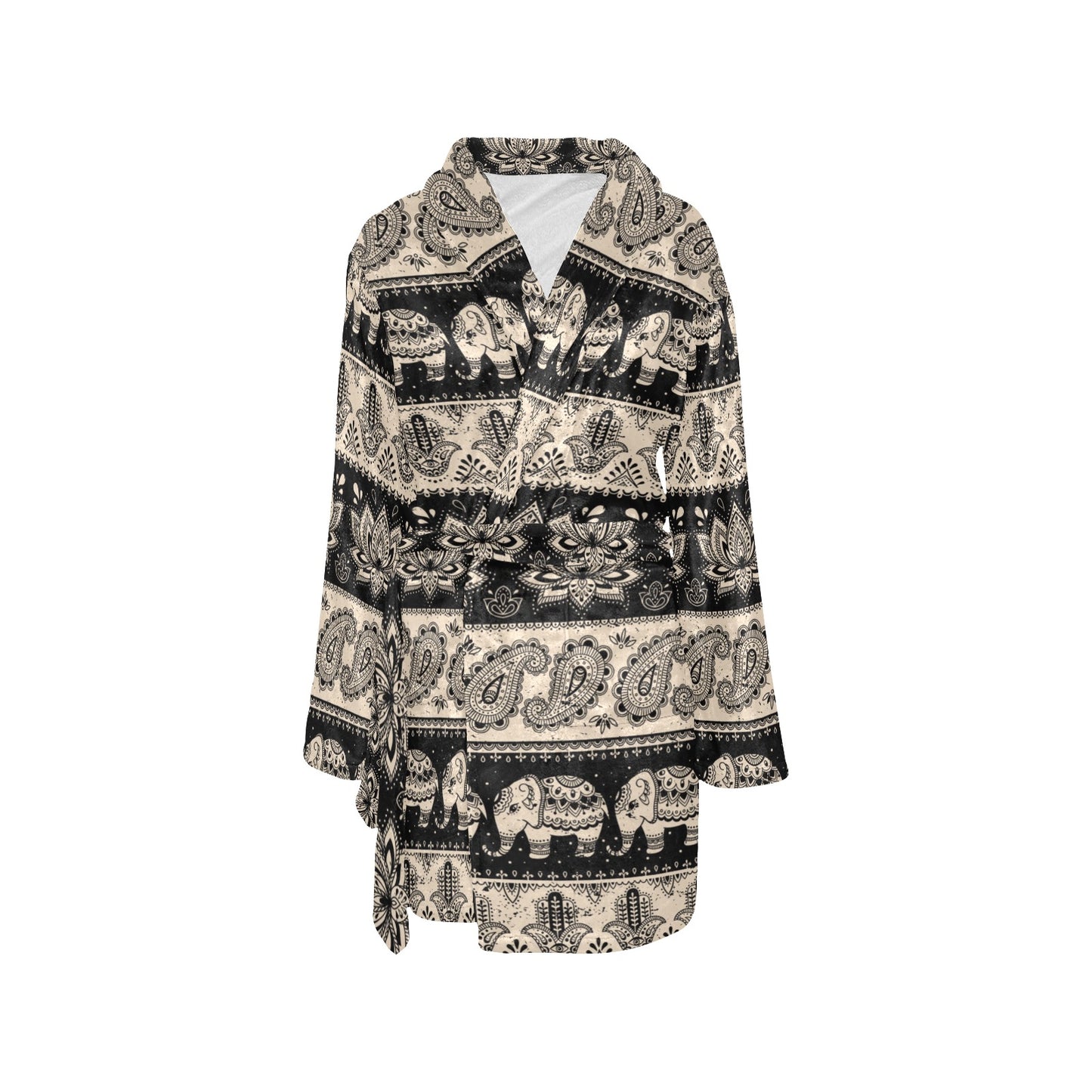 Elephant Hansa Lotus Pattern Women's Fleece Robe
