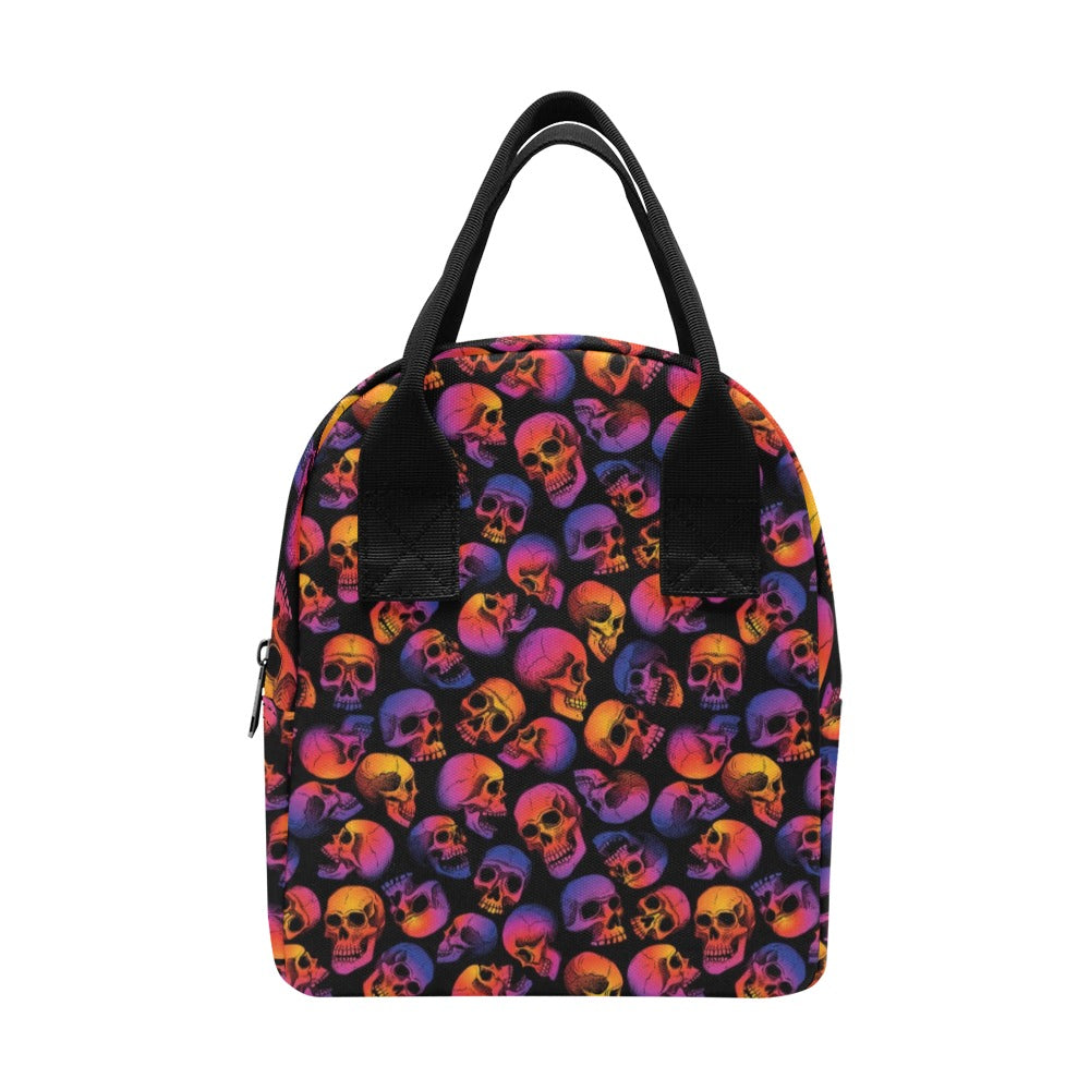 Skull Multicolor Print Design LKS3011 Insulated Lunch Bag