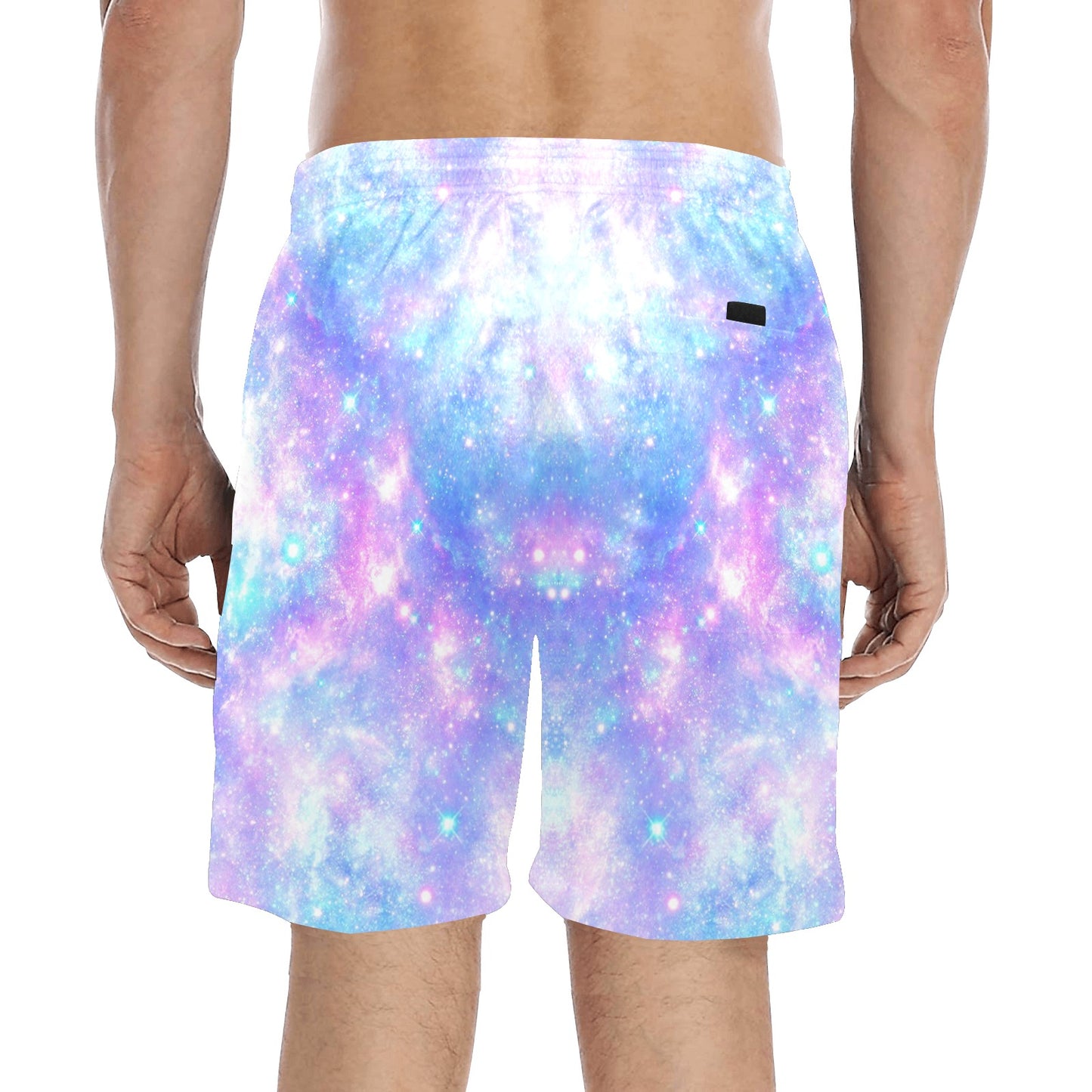 Galaxy Stardust Pastel Color Print Men's Swim Trunks Beach Shorts