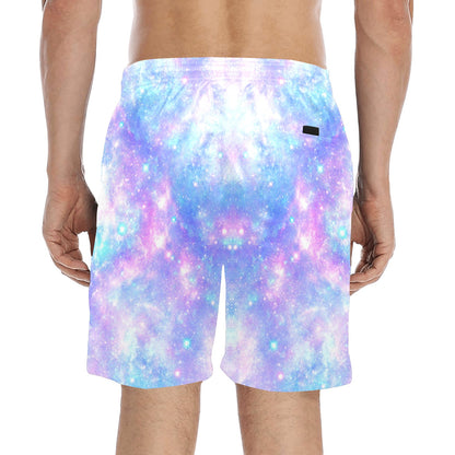Galaxy Stardust Pastel Color Print Men's Swim Trunks Beach Shorts