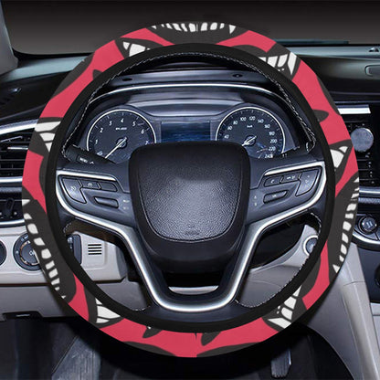 Vampire Lips Print Design LKS305 Steering Wheel Cover with Elastic Edge