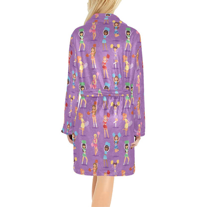 Cheerleader Pattern Print Design 02 Women's Fleece Robe