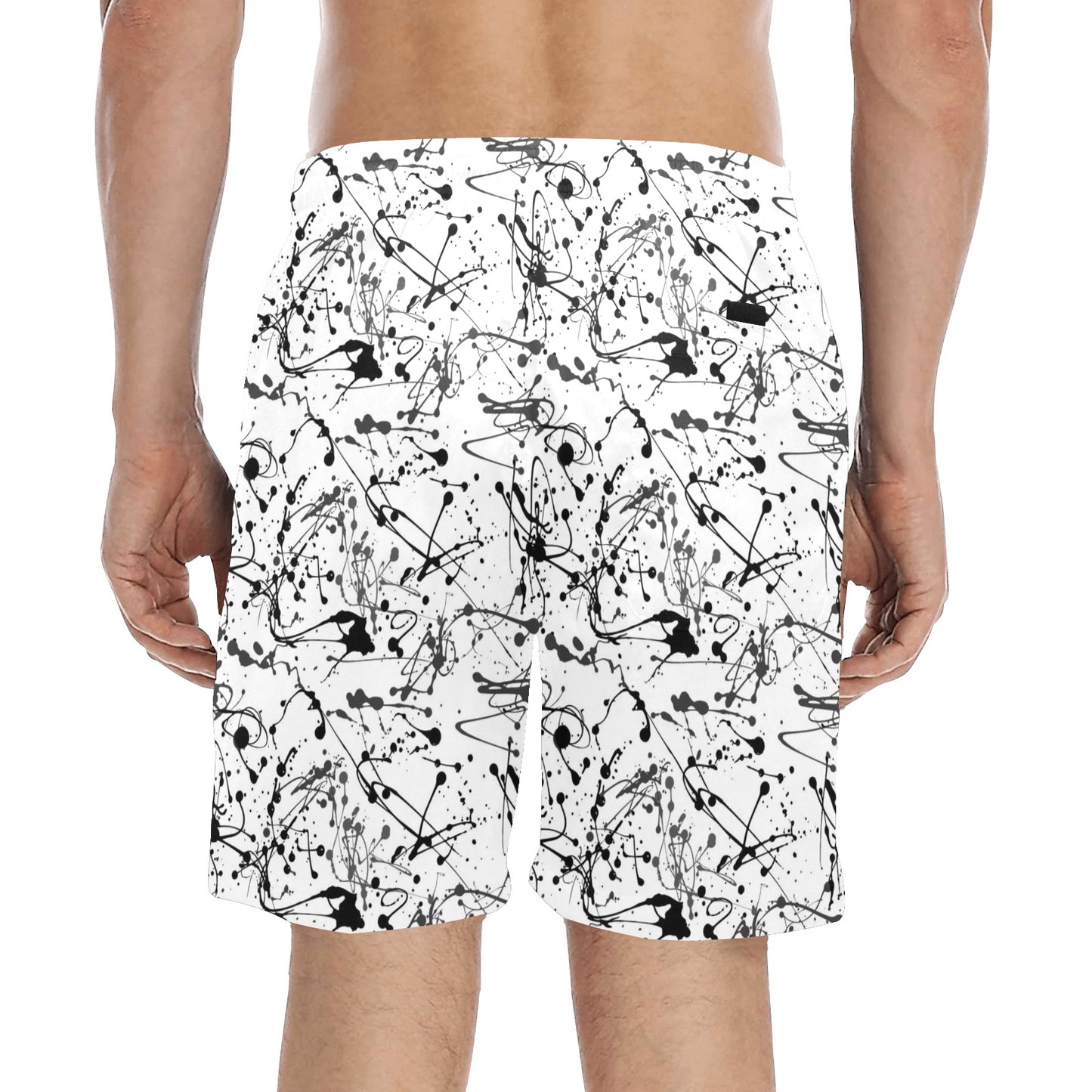 Splatter Print Design LKS305 Men's Swim Trunks Beach Shorts