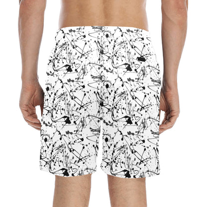 Splatter Print Design LKS305 Men's Swim Trunks Beach Shorts
