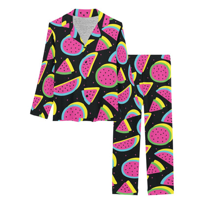 Watermelon Pattern Print Design WM07 Women's Long Pajama Set