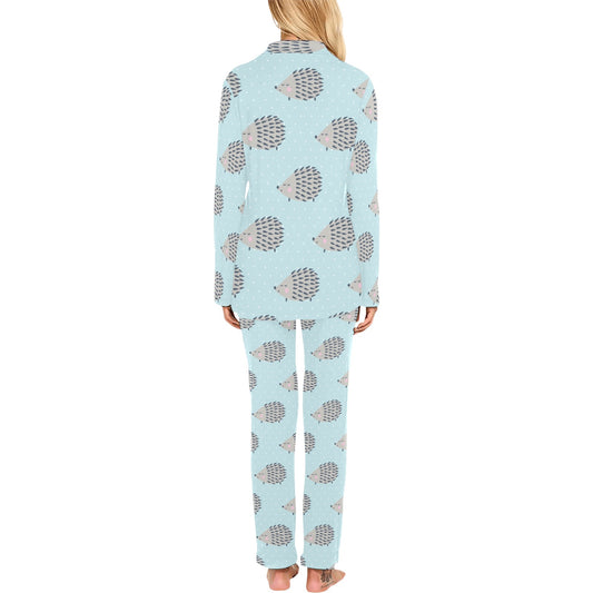 Hedgehog Pattern Print Design 02 Women's Long Pajama Set