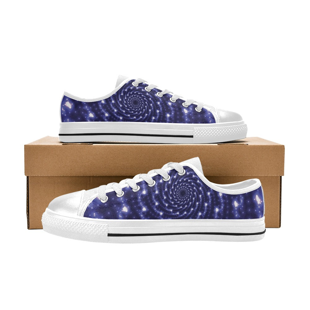 Vortex Print Design LKS305 Women's White Low Top Shoes