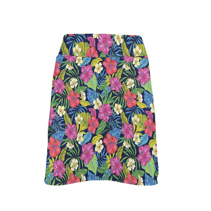 Hibiscus Print Design LKS3010 17" Golf & Pickleball Skort with Pockets