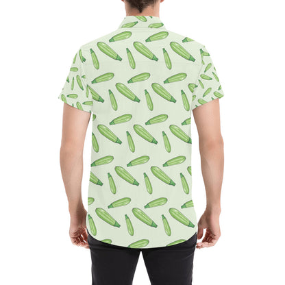 Zucchini Print Design LKS302 Men Short Sleeve Button Up Shirt