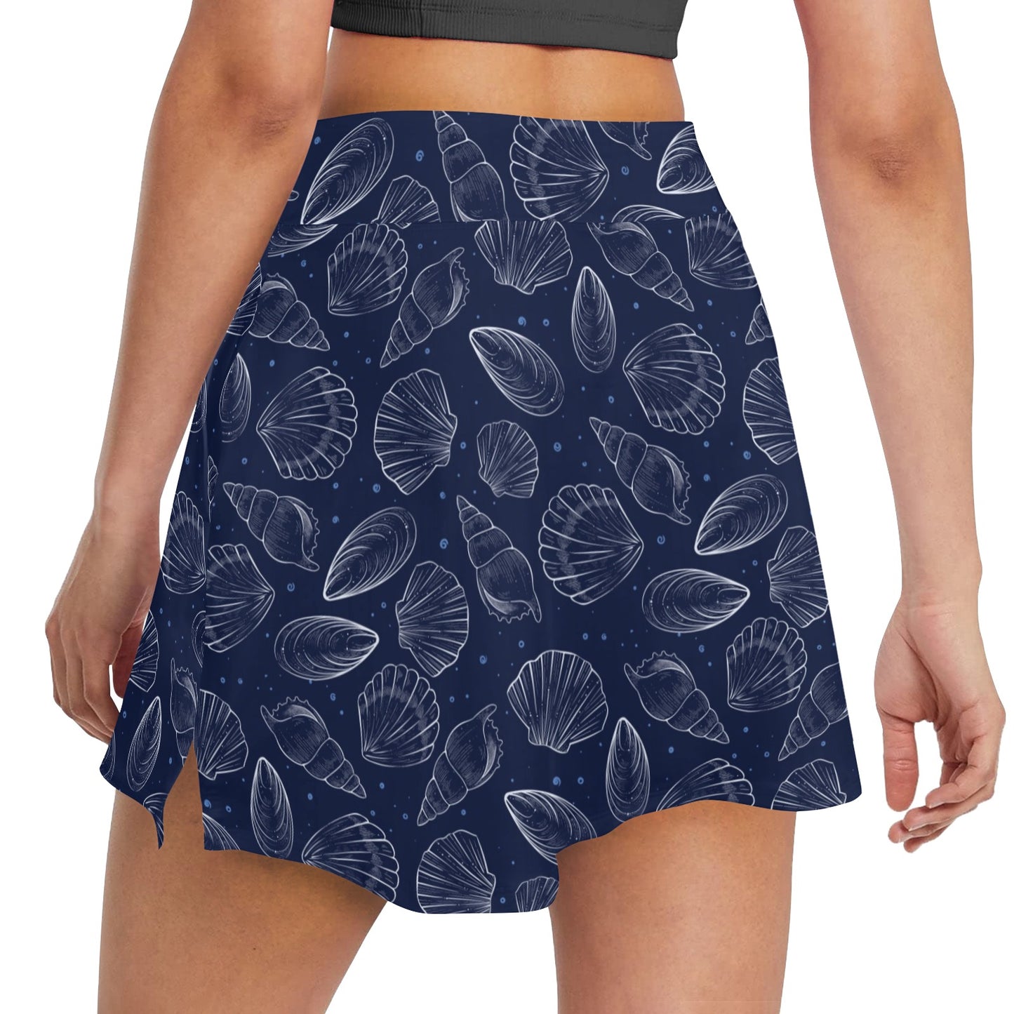 Seashell Print Design LKS3011 17" Golf & Pickleball Skort with Pockets