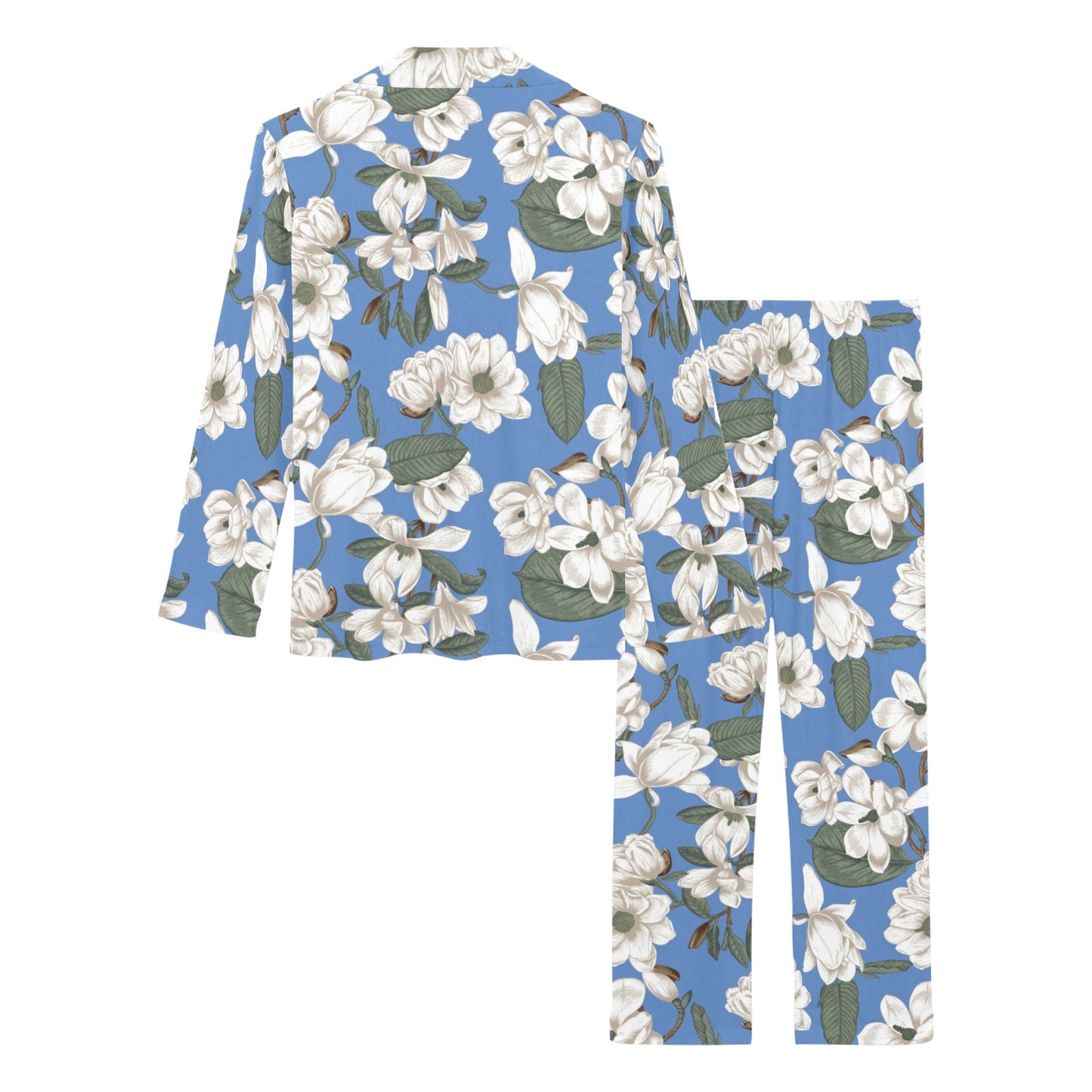 Magnolia Pattern Print Design 01 Women's Long Pajama Set