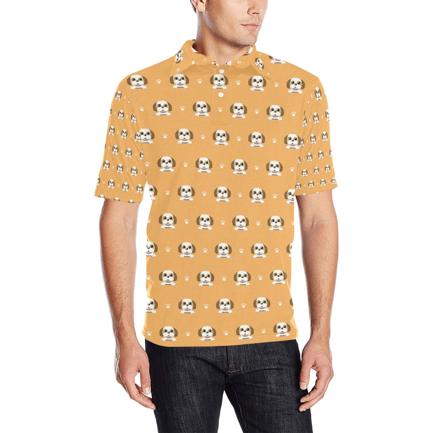 Shih Tzu Print Design LKS303 Men Polo Shirt