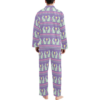 Rabbit Pattern Print Design RB01 Men's Long Pajama Set