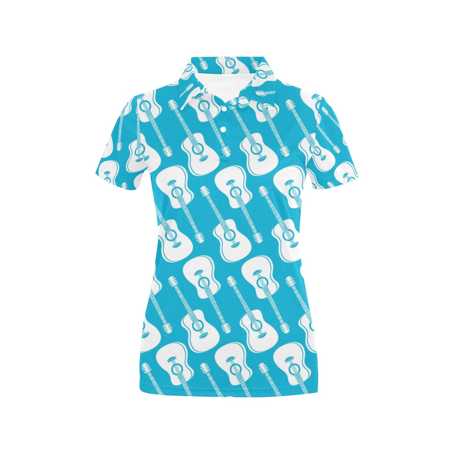 Acoustic Guitar Print Design LKS404 Women's Polo Shirt