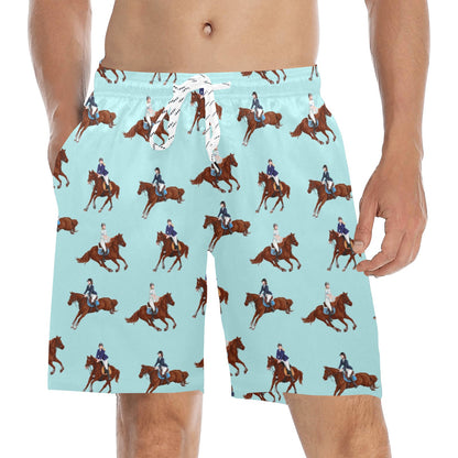 Equestrian Horse Riding Men's Swim Trunks Beach Shorts